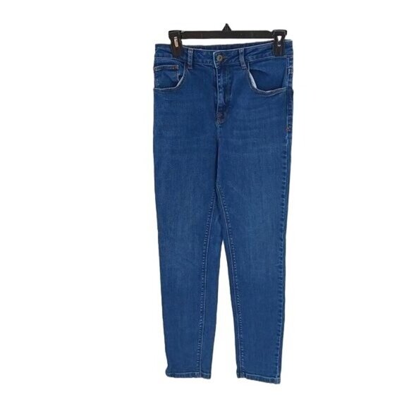 Collusion Womens Size 28 Slim Mom Jeans Blue High Rise Tapered Leg Denim Pants - Picture 1 of 8